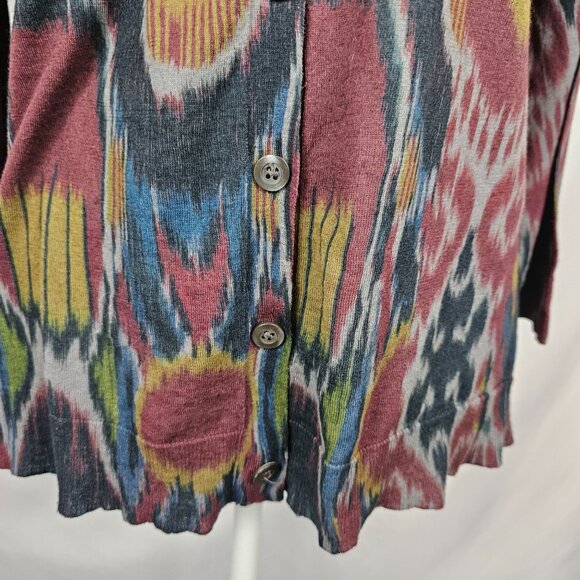 Dries Van Noten XS Cardigan Linen Cotton Button Front Multicolor Layering Piece - Picture 12 of 16